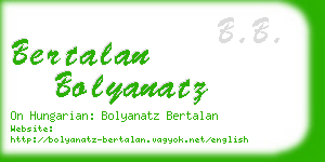 bertalan bolyanatz business card